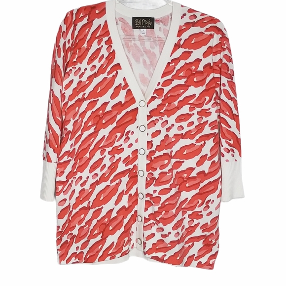 Bob Mackie Sweaters - Bob Mackie Fantasy Leopard Print Cardigan Sweater